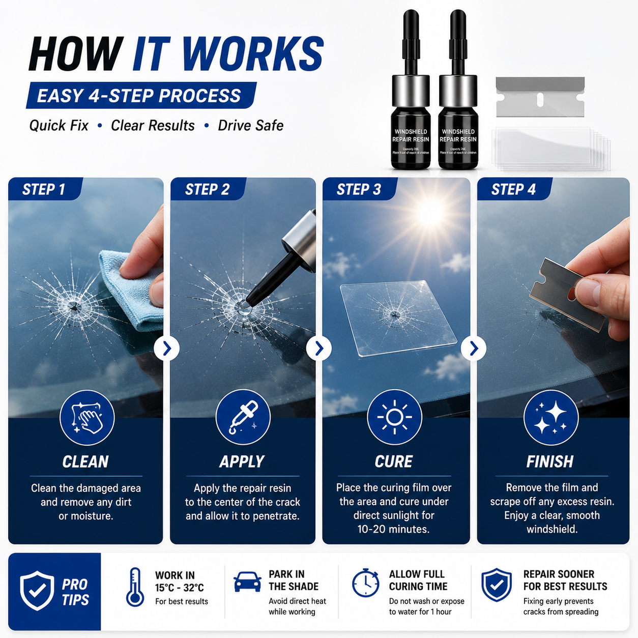 Windshield Repair Kit (Buy 1 Get 1 Free)