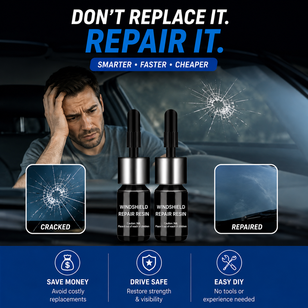 Windshield Repair Kit (Buy 1 Get 1 Free)